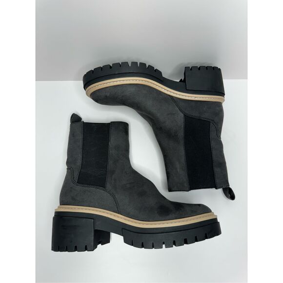 Open Edit Chelsea Boots Womens Size 11 Gray Lug Sole Pull On Ankle Booties New - Picture 5 of 8